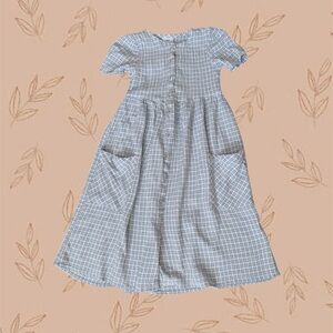 Vintage My Michelle blue plaid button dress cute